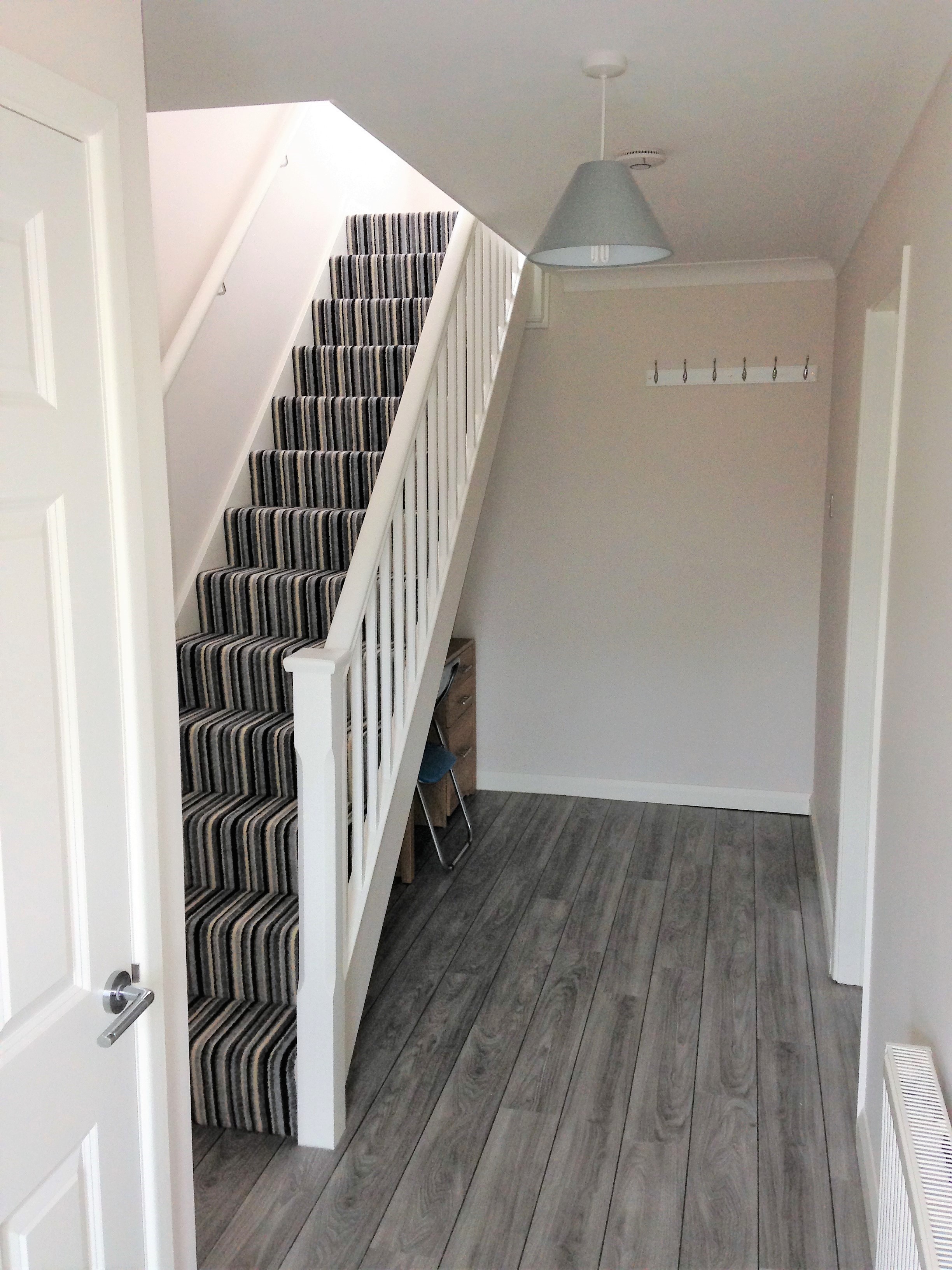 freshly decorated hallway.