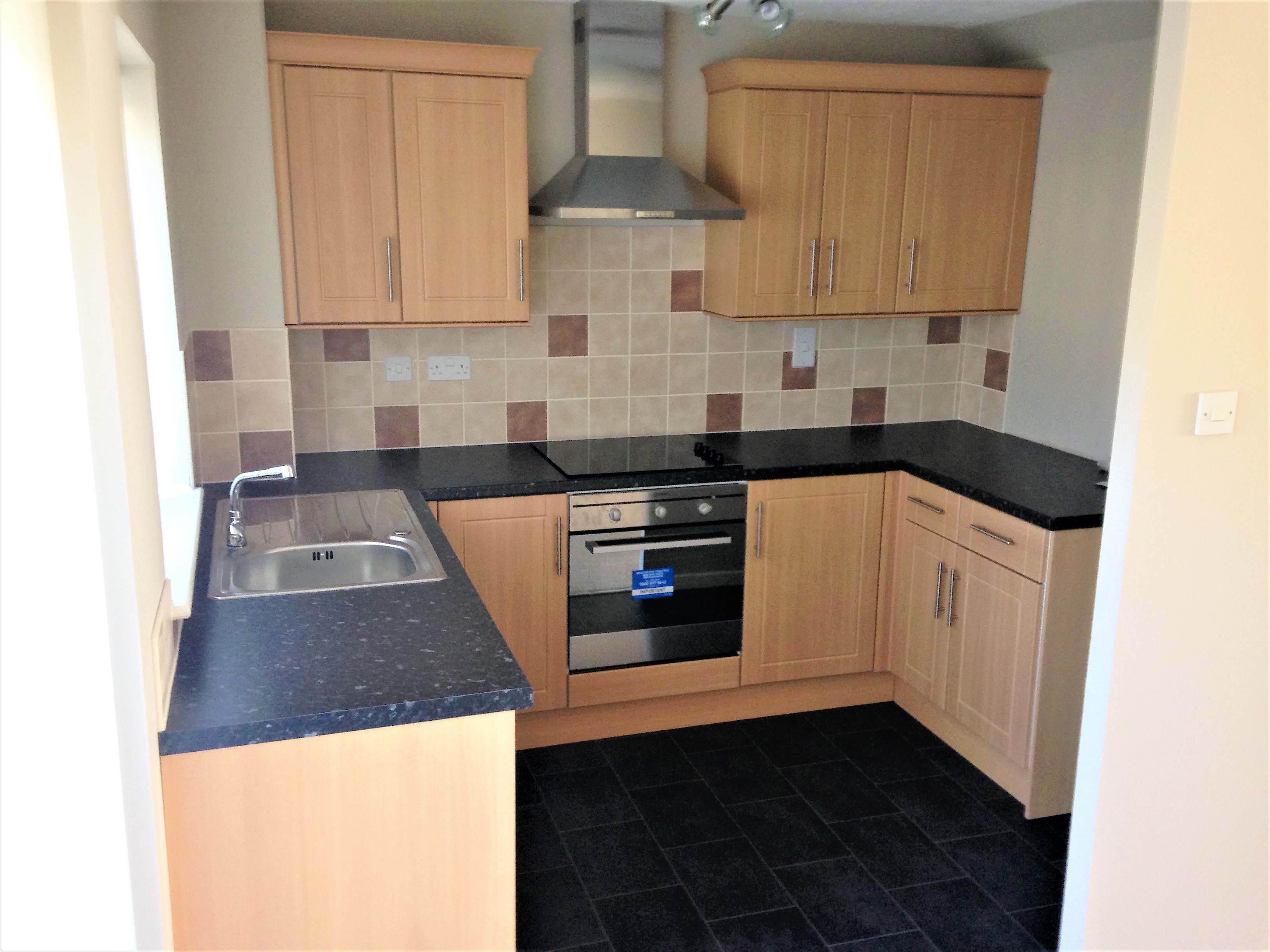 new tiled and painted kitchen.