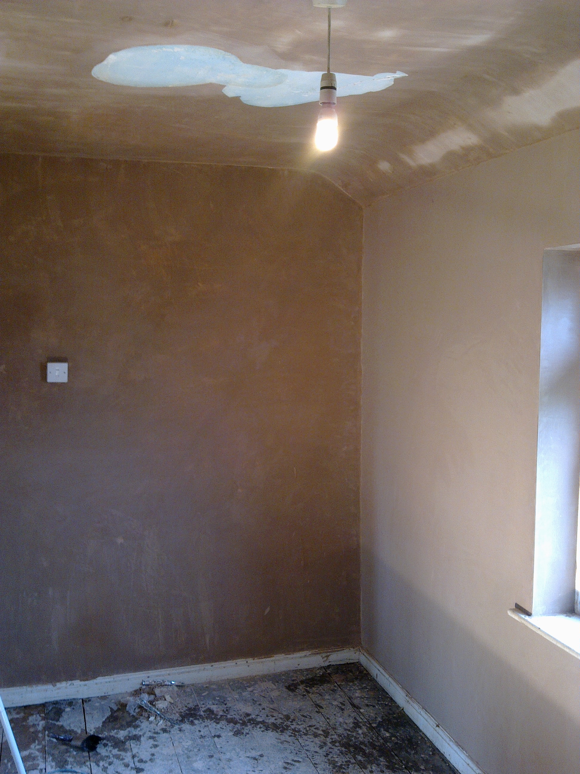 new plastered walls.